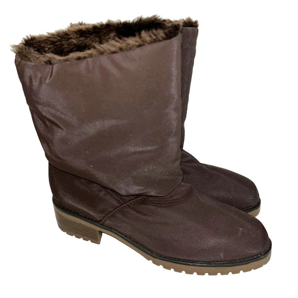 Boston Accent Women’s Vintage Weather Resistant Faux Fur Lined Boots size 9